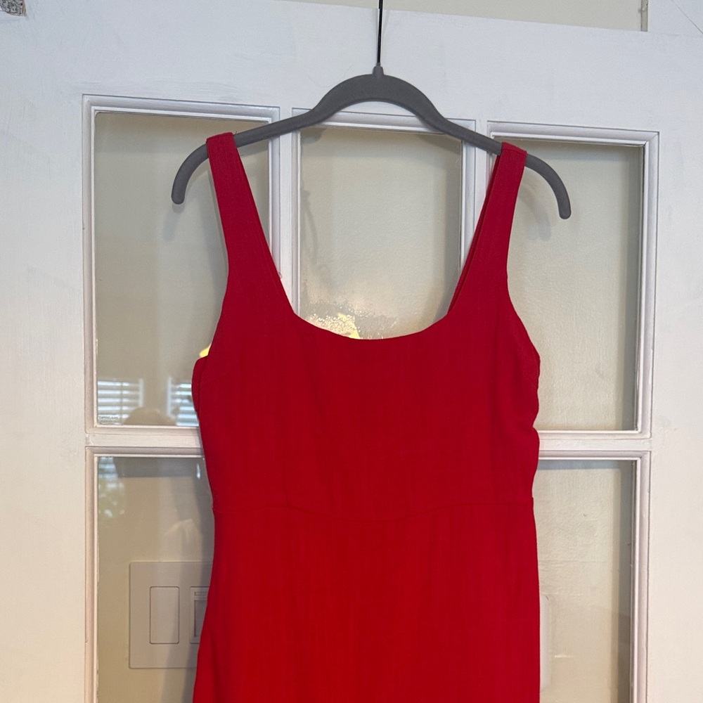 Lulu's Vibrant Red Strapless Dress